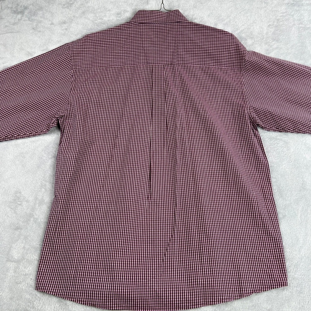 Wrangler George Strait Cowboy Cut Shirt XL Burgundy Check Men Western Button Up - Picture 4 of 7